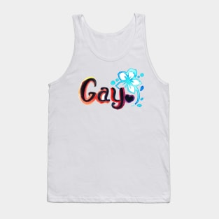 Watercolor Flower Gay Pride Tank Top